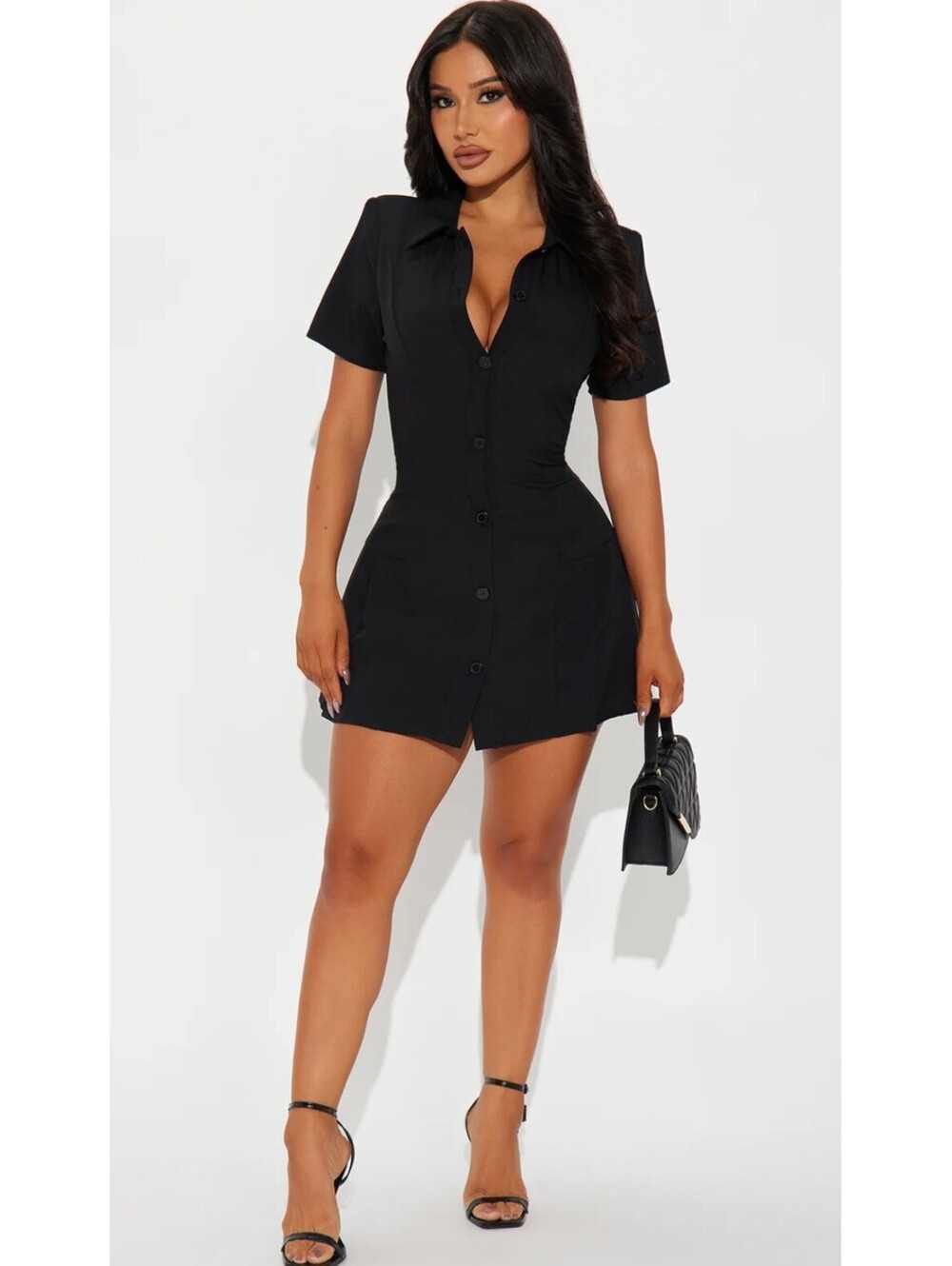 Fashion Nova Nadia Collared Mini Dress Size Small NWT